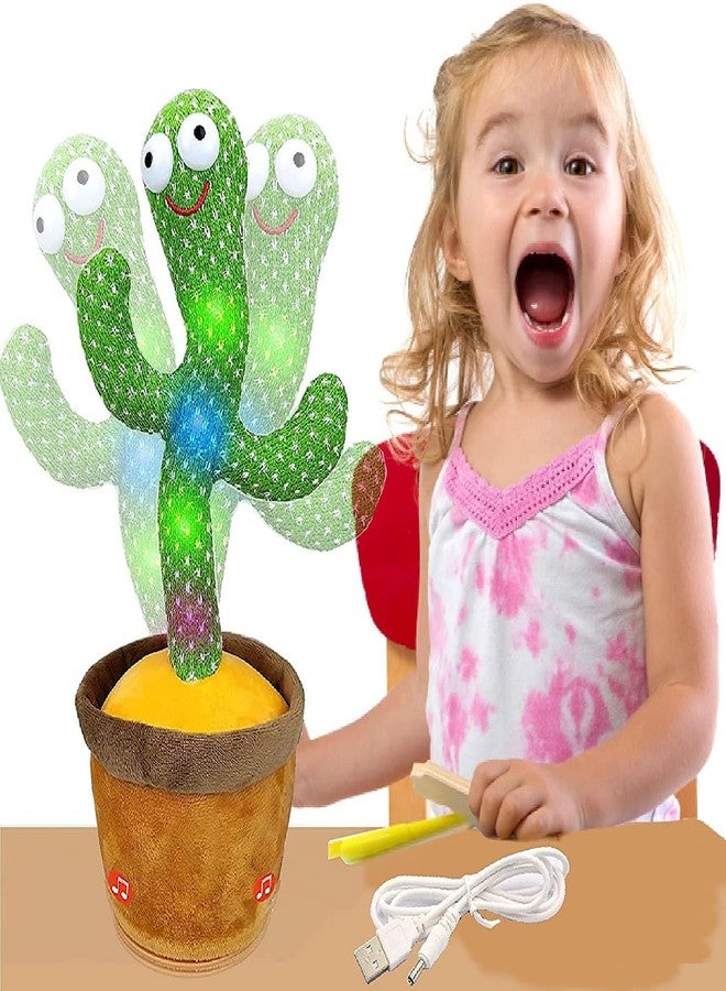 MOBDESK Cactus Toddler Toy - Fun Dancing+Singing+Talking+Recording+LED Sunny Cactus | Interactive Artificial Cactus Plant for Mimicking Repeating Repeats What You Say | Cactus Gift for Kids | (T-67) - Image 1